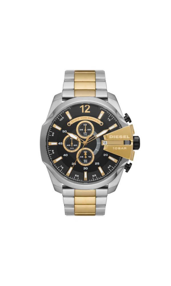 Bild von DIESEL M MEGA CHIEF CHRONOGRAPH 2TONE STAINLESS STEEL GOLD WT 51MM 2022