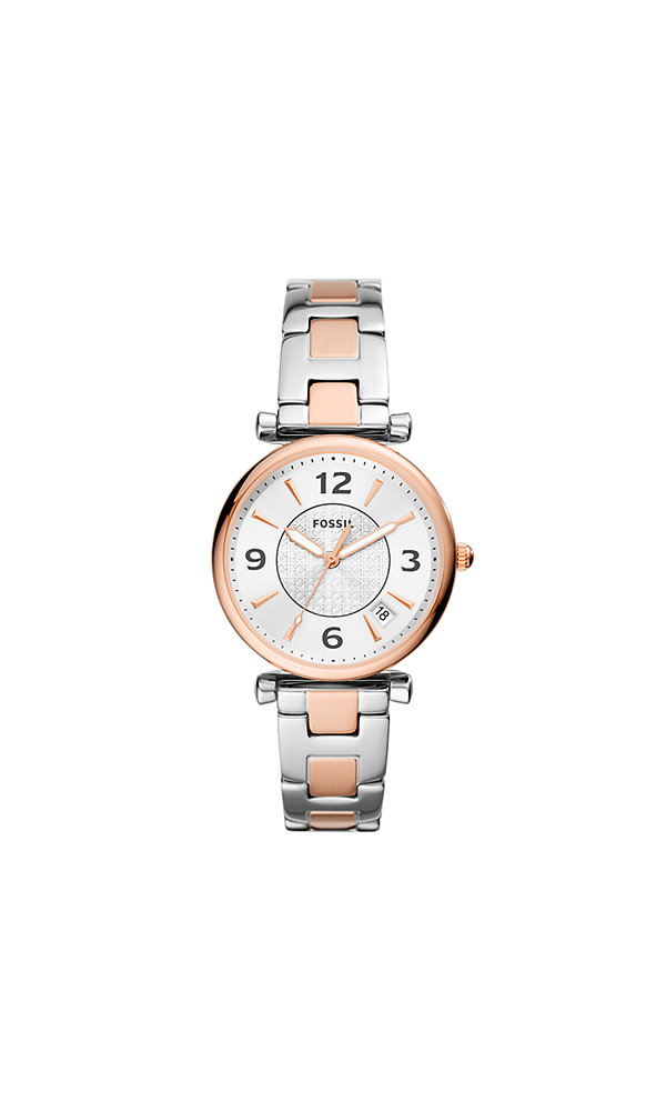 Bild von FOSSIL W CARLIE THREE-HAND DATE TWO-TONE STAINLESS STEEL WT 35MM 2022