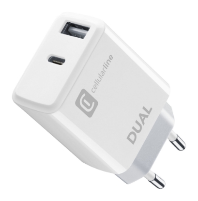 Bild von CELLULARLINE DUAL PORT CHARGER APPLE 20W WHITE