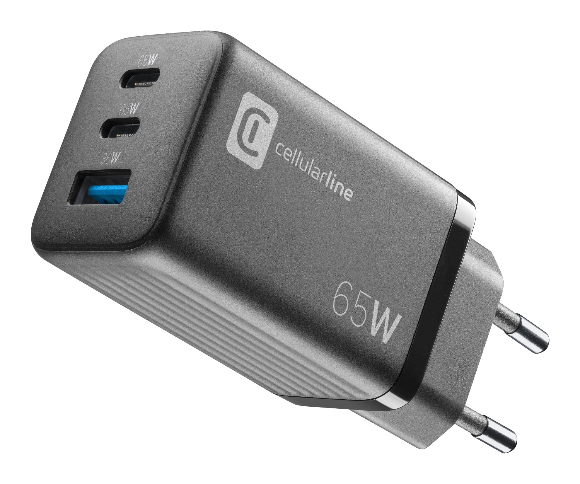 Bild von CELLULARLINE CHARGER GAN 3 PORTS PD 65W BLACK