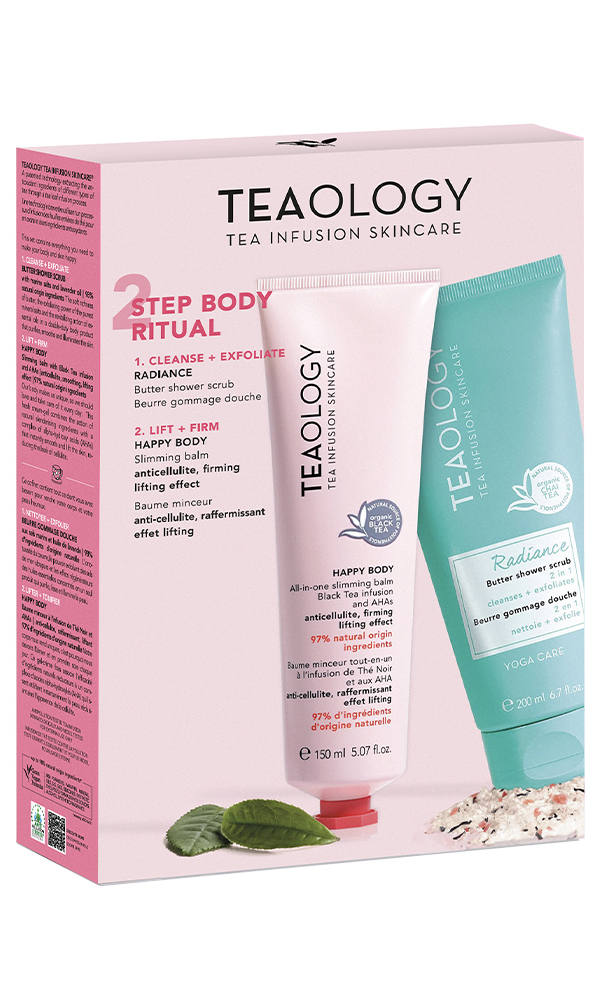 Bild von TEAOLOGY W HAPPY BODY (RITUAL RADIANCE BUTTER SHOWER SCRUB 200ML +HAPPY BODY ALL-IN-ON SLIMMING BALM 150ML) BC 1A