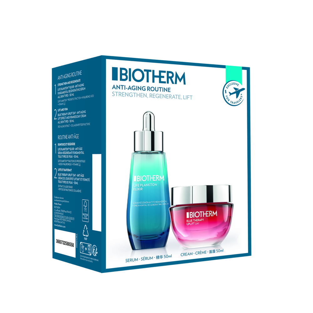 Bild von BIOTHERM W ANTI-AGING ROUTINE TR SET (LIFE PLANKTON ELIXIR 50ML+BLUE THERAPY RED ALGAE 50ML) 1A