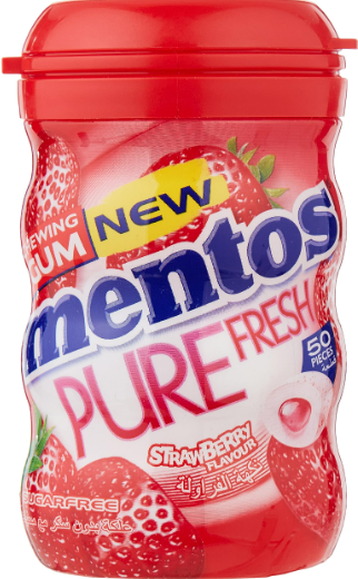 Bild von MENTOS GUM STRAWBERRY 68GR