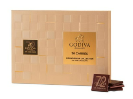 Bild von GODIVA PRP CARRES DARK %72 36PCS 180GR